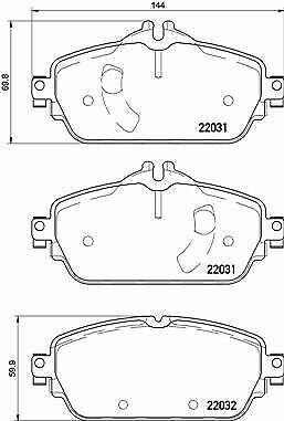 BREMBO P50119 Brake Pad Set, disc brake for MERCEDES-BENZ
