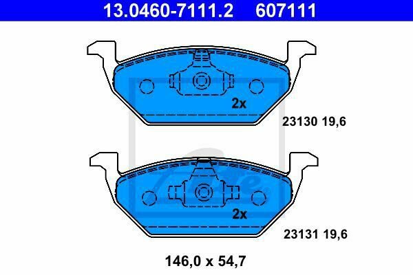 ATE 13.0460-7111.2 Brake Pad Set, disc brake for AUDI, SEAT, SKODA, VW