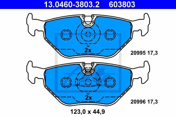 ATE 13.0460-3803.2 Brake Pad Set, disc brake for BMW