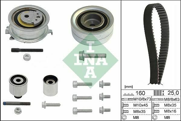 INA 530055010 Timing Belt Set for AUDI, SEAT, SKODA, VW