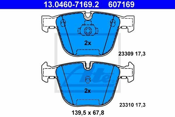 ATE 13.0460-7169.2 Brake Pad Set, disc brake for BMW