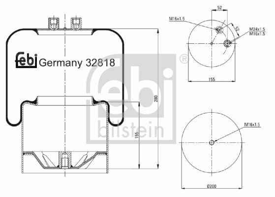 FEBI 32818 Boot, air suspension