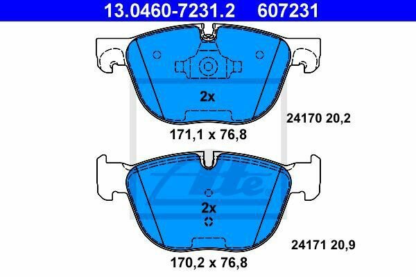 ATE 13.0460-7231.2 Brake Pad Set, disc brake for BMW