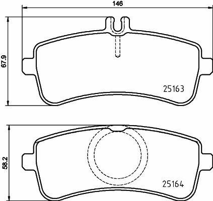 BREMBO P50132 Brake Pad Set, disc brake for MERCEDES-BENZ