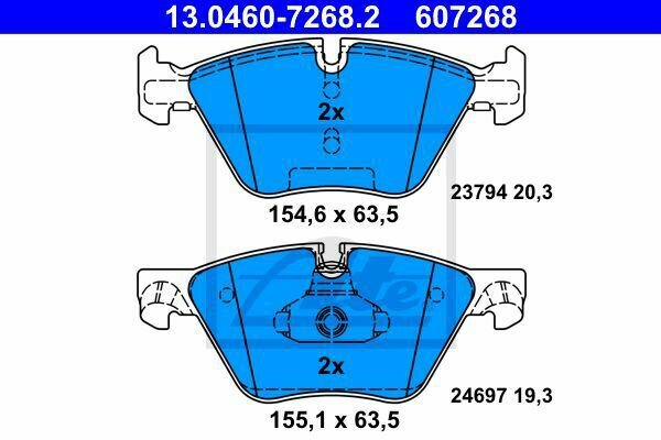 ATE 13.0460-7268.2 Brake Pad Set, disc brake for BMW