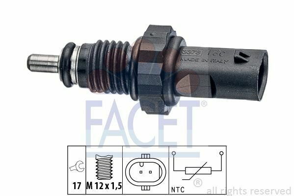 FACET 7.3378 Sensor, fuel temperature for AUDI, PORSCHE, SEAT, SKODA, VW