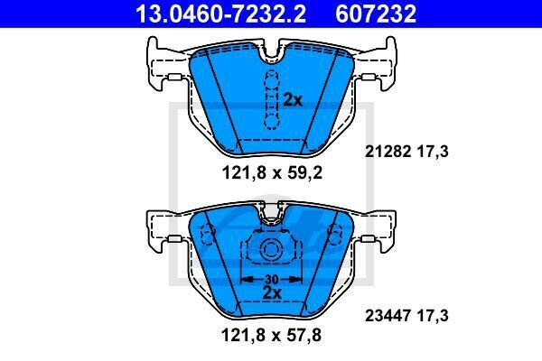 ATE 13.0460-7232.2 Brake Pad Set, disc brake for BMW