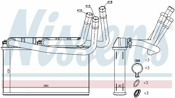 NISSENS 70531 Heat Exchanger, interior heating for BMW