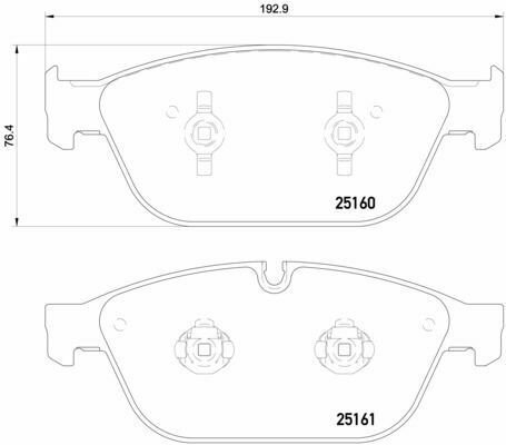 BREMBO P85128 Brake Pad Set, disc brake for AUDI