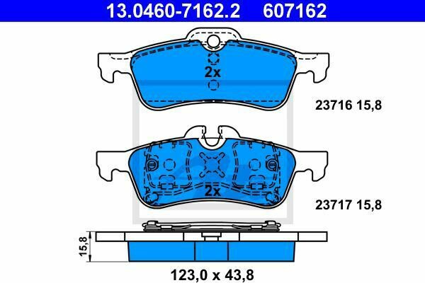 ATE 13.0460-7162.2 Brake Pad Set, disc brake for MINI