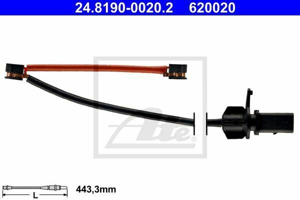 ATE 24.8190-0020.2 Warning Contact, brake pad wear for AUDI