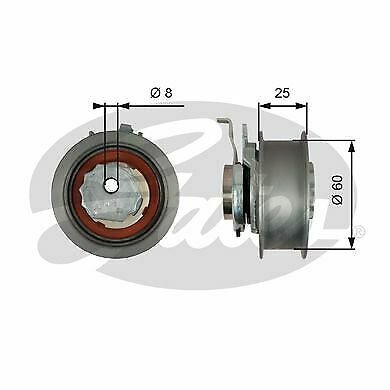 GATES T43247 Tensioner Pulley, timing belt for AUDI, SEAT, SKODA, VW