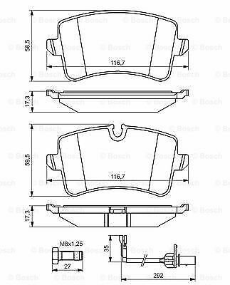 BOSCH 0986494446 Brake Pad Set, disc brake for AUDI