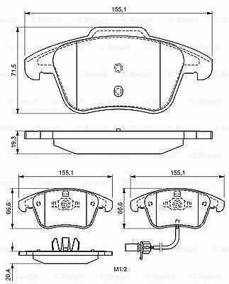 BOSCH 0986494538 Brake Pad Set, disc brake for AUDI