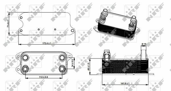 NRF 31275 Oil Cooler, engine oil for MERCEDES-BENZ