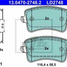 ATE 13.0470-2748.2 Brake Pad Set, disc brake for AUDI, VW