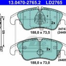 ATE 13.0470-2765.2 Brake Pad Set, disc brake for AUDI