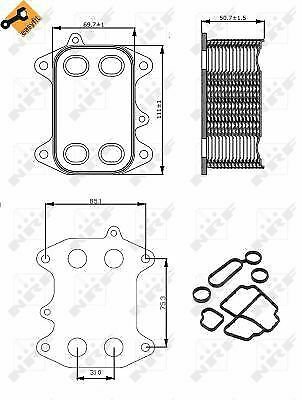 NRF 31263 Oil Cooler, engine oil for AUDI, SEAT, SKODA, VW