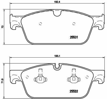 BREMBO P50102 Brake Pad Set, disc brake for MERCEDES-BENZ
