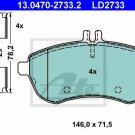 ATE 13.0470-2733.2 Brake Pad Set, disc brake for MERCEDES-BENZ