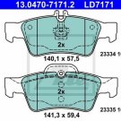 ATE 13.0470-7171.2 Brake Pad Set, disc brake for MERCEDES-BENZ
