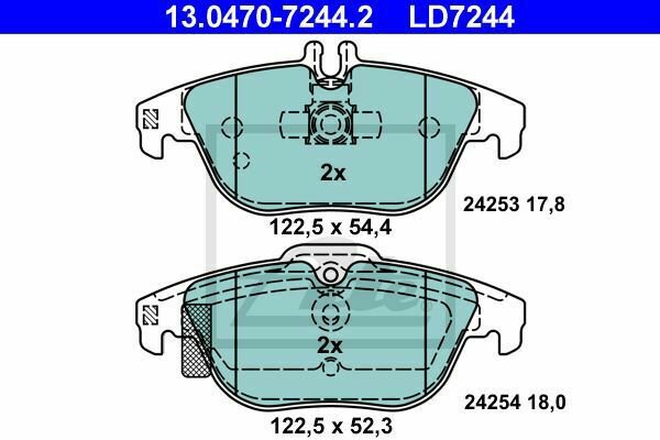 ATE 13.0470-7244.2 Brake Pad Set, disc brake for MERCEDES-BENZ