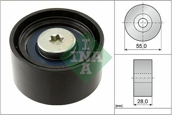 INA 532055610 Deflection/Guide Pulley, v-ribbed belt for BMW