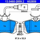 ATE 13.0460-2859.2 Brake Pad Set, disc brake for FORD, SEAT, VW