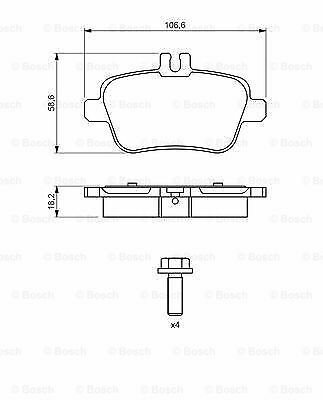 BOSCH 0986494664 Brake Pad Set, disc brake for MERCEDES-BENZ