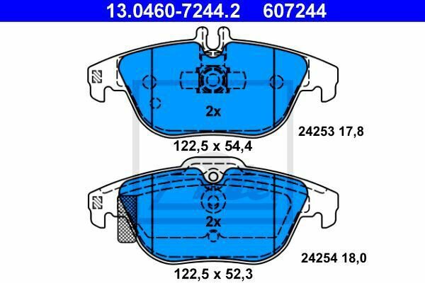 ATE 13.0460-7244.2 Brake Pad Set, disc brake for MERCEDES-BENZ