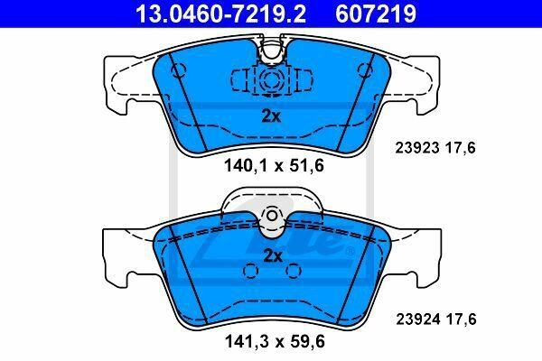 ATE 13.0460-7219.2 Brake Pad Set, disc brake for MERCEDES-BENZ