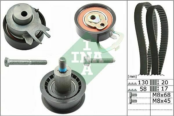 INA 530053810 Timing Belt Set for SEAT, SKODA, VW