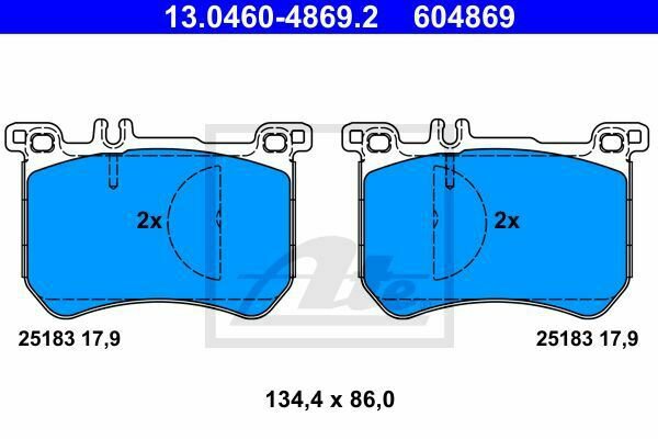 ATE 13.0460-4869.2 Brake Pad Set, disc brake for MERCEDES-BENZ