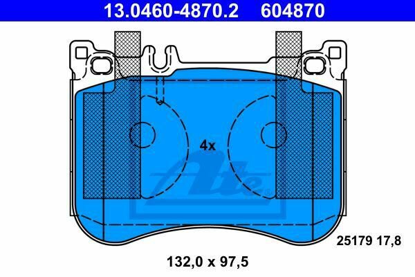 ATE 13.0460-4870.2 Brake Pad Set, disc brake for MERCEDES-BENZ