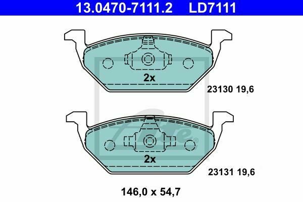 ATE 13.0470-7111.2 Brake Pad Set, disc brake for AUDI, SEAT, SKODA, VW