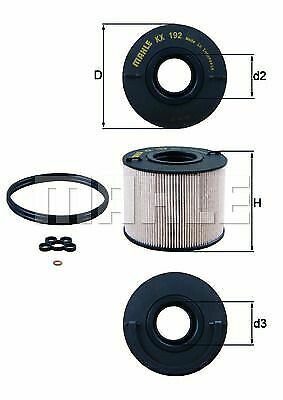 MAHLE KX 192D Fuel filter for AUDI, PORSCHE, VW