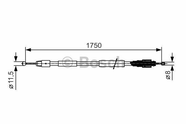 BOSCH 1987482018 Cable, parking brake for PORSCHE, VW