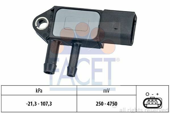 FACET 10.3265 Sensor, exhaust pressure for AUDI, SEAT, SKODA, VW
