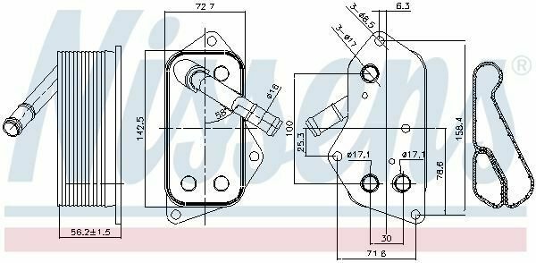NISSENS 90689 Oil Cooler, engine oil for BMW