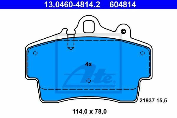 ATE 13.0460-4814.2 Brake Pad Set, disc brake for PORSCHE