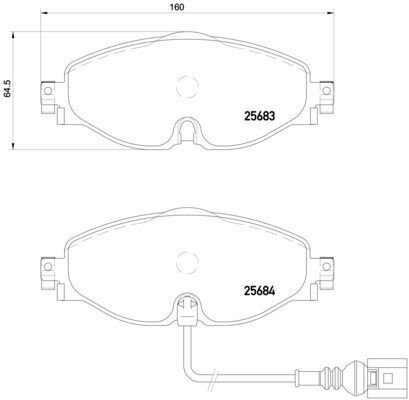 BREMBO P85126 Brake Pad Set, disc brake for AUDI, SEAT, SKODA, VW