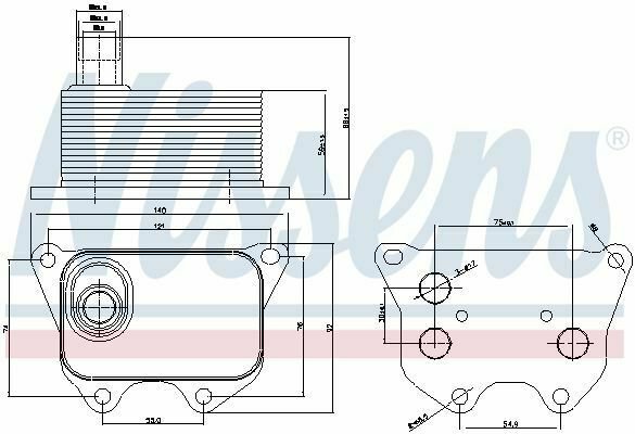 NISSENS 90659 Oil Cooler, engine oil for AUDI, SEAT, SKODA, VW