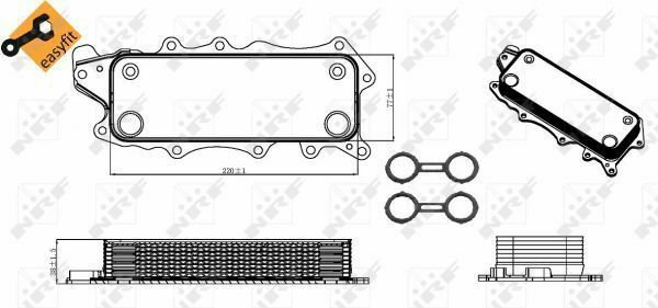 NRF 31319 Oil Cooler, engine oil for MERCEDES-BENZ