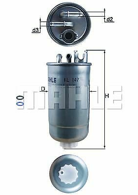 MAHLE KL147D Fuel filter for AUDI, FIAT, SEAT, SKODA, VW