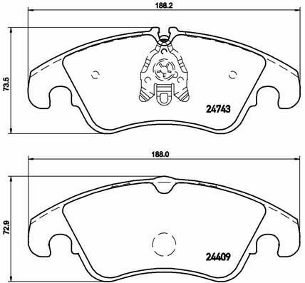 BREMBO P85098 Brake Pad Set, disc brake for AUDI