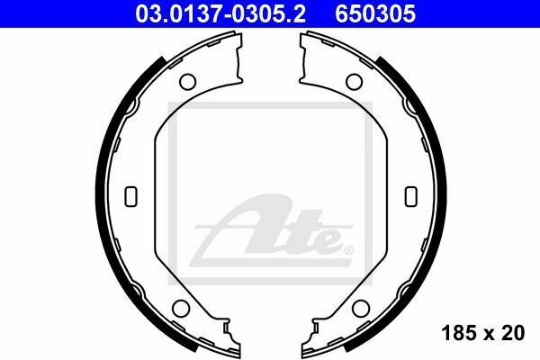 ATE 03.0137-0305.2 Brake Shoe Set, parking brake for BMW