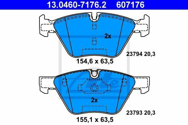 ATE 13.0460-7176.2 Brake Pad Set, disc brake for BMW