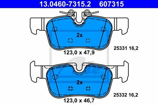 ATE 13.0460-7315.2 Brake Pad Set, disc brake for BMW, MINI