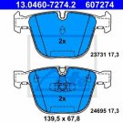 ATE 13.0460-7274.2 Brake Pad Set, disc brake for BMW