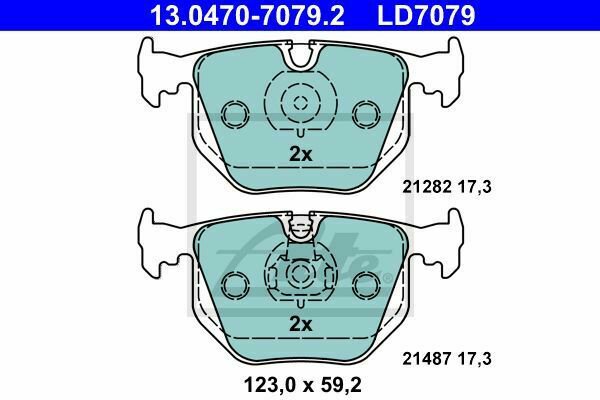 ATE 13047070792 Brake Pad Set, disc brake for BMW, LAND ROVER